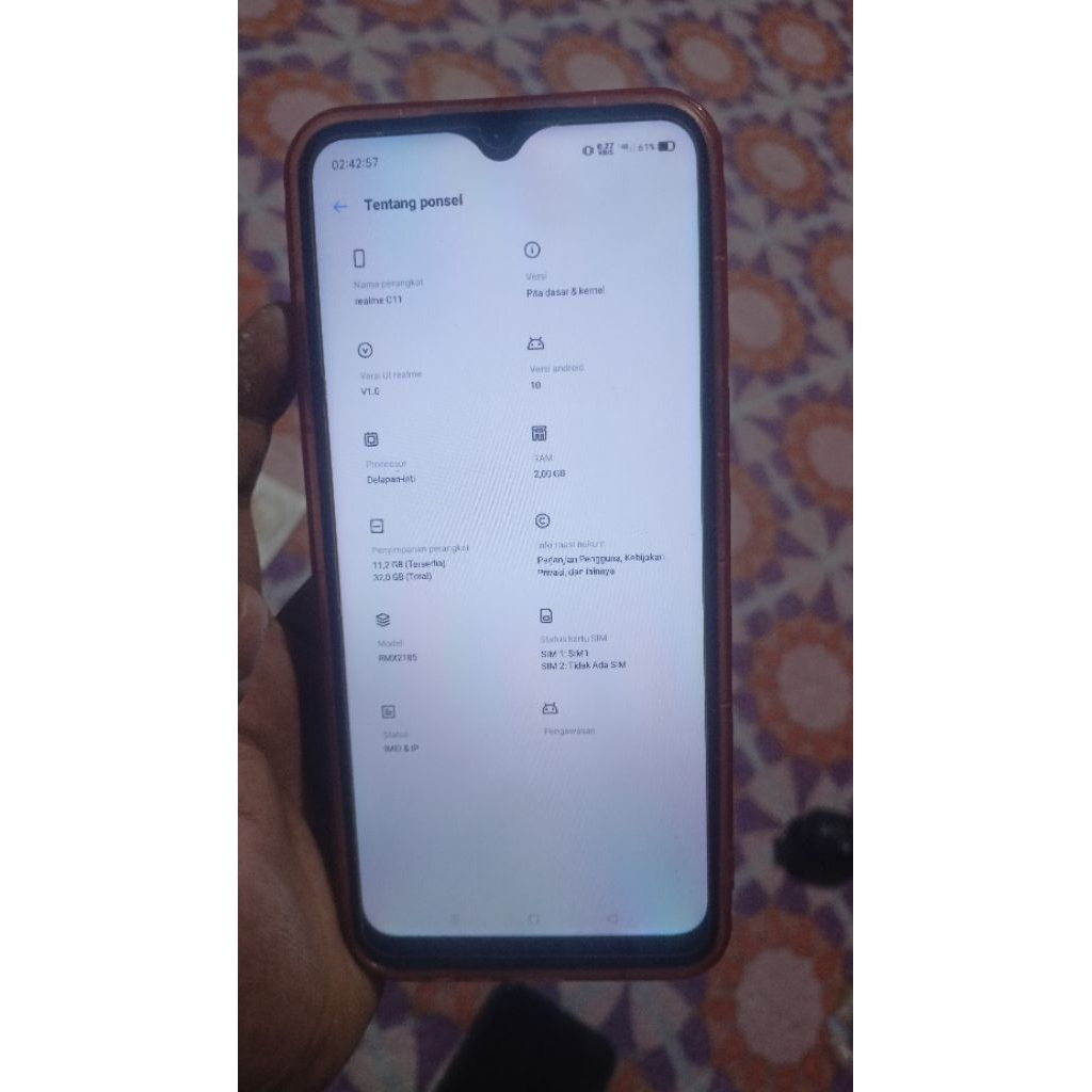 Realme C11Second normal 4G LTE  Ram 2/32gb Siap pakai