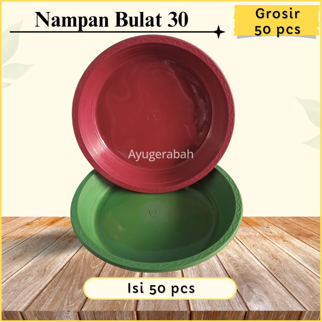 (50 PCS) NAMPAN BULAT 30/ NAMPAN PLASTIK BULAT TATAKAN PIRING