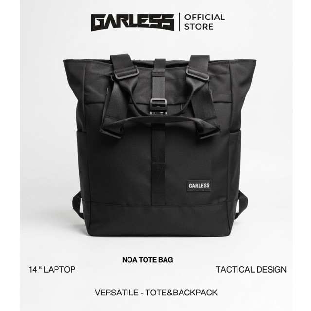 GARLESS NOA Totebag Pria Wanita Tas Bahu Cordura Gucci Premium Tas Laptop 14 Inch Tas Kuliah Tas Ker
