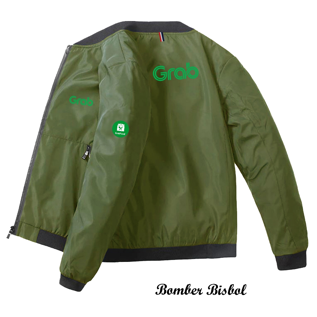 Jaket Bomber Bisboll Grab | Jaket grab Custom | Jaket Grab | Jaket Ojol Driver | Bomber Bisboll Grab