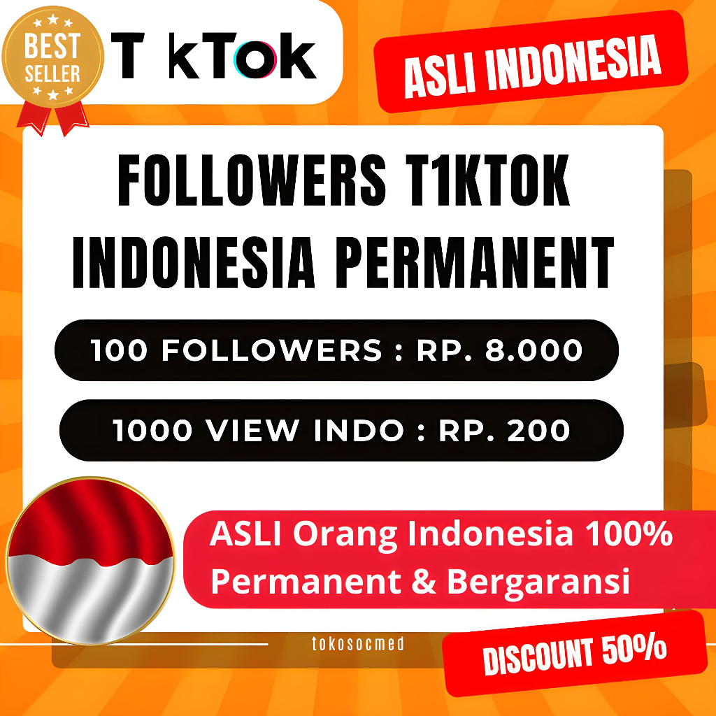 Followers Tiktok Indonesia 100% Permanen Bergaransi murah Follower pengikut like Tiktok Indonesia