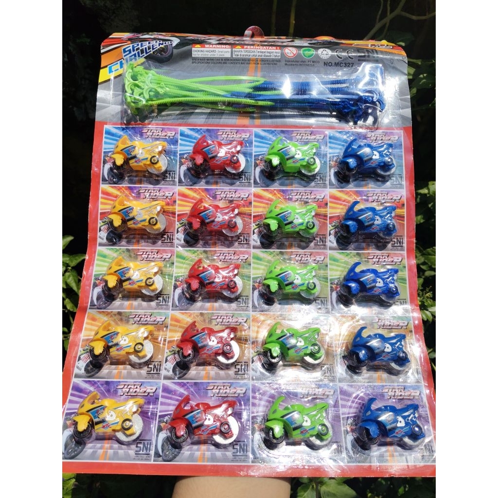 4pcs / spin go kecil / mainan motor tarik / super Motorcycle viral