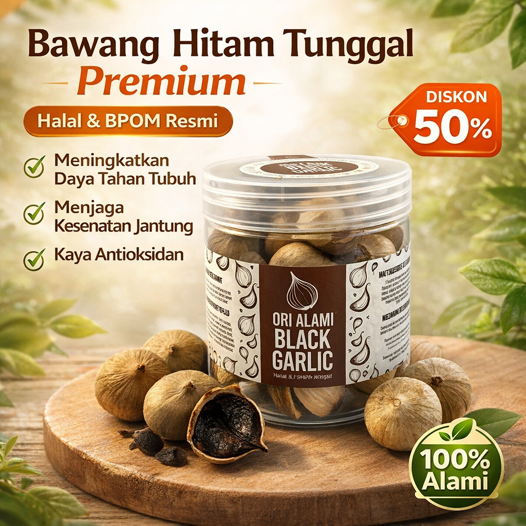 Natura Black Garlic Solo Bawang Tunggal 250 Gram Premium Siap Konsumsi