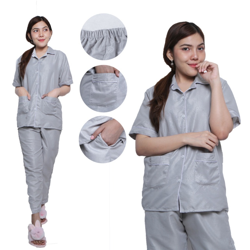Daster Dewasa Embos | Piyama Murah Wanita Dewasa | One Set & Dress Tidur Wanita Kekinian