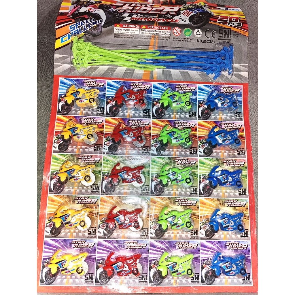 4pcs / mainan motor tarik / spin go kecil / super Motorcycle / mainan motor viral