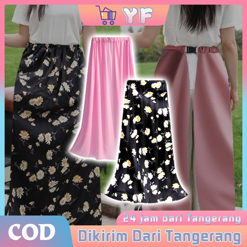 Rok Panjang Bersepeda Rok Olahraga Rok Lari Rok Midi Motif Bunga Modis