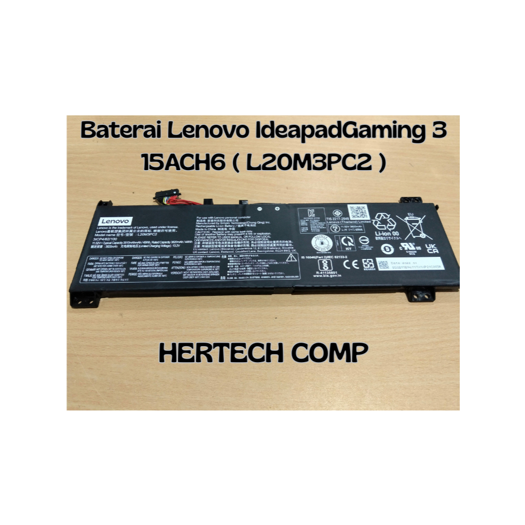 Baterai Lenovo Ideapad Gaming 3 - 15ACH6 second original kode ( L20M3PC2 )