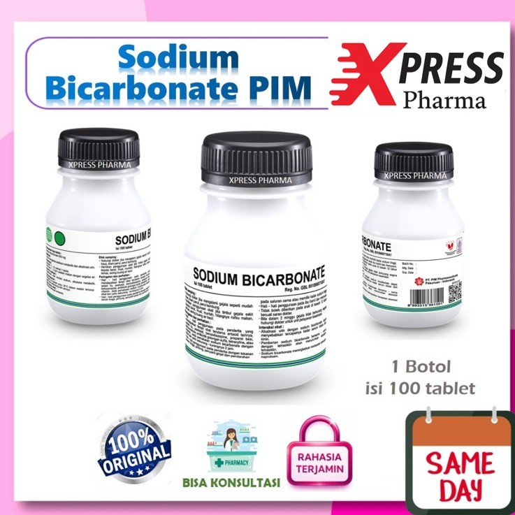 XPRESS  Sodium Bicarbonate isi 100 tablet 500 mg PT PIM Kaleng Botol Natrium Bikarbonat Bikarbonate 