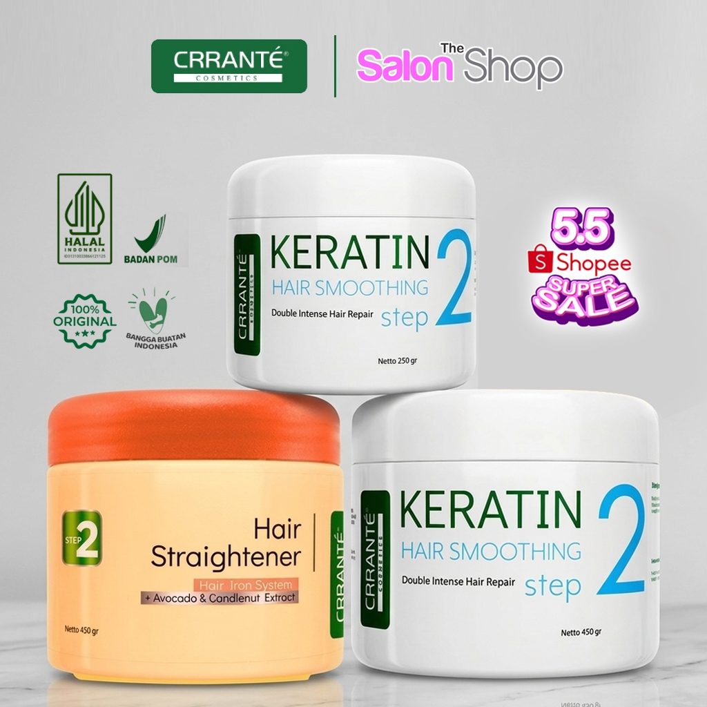 Crrante Hair Straightener Step 2 Netral Pelurus Rambut Rebonding Cream Neutralizer Smoothing gdkd01