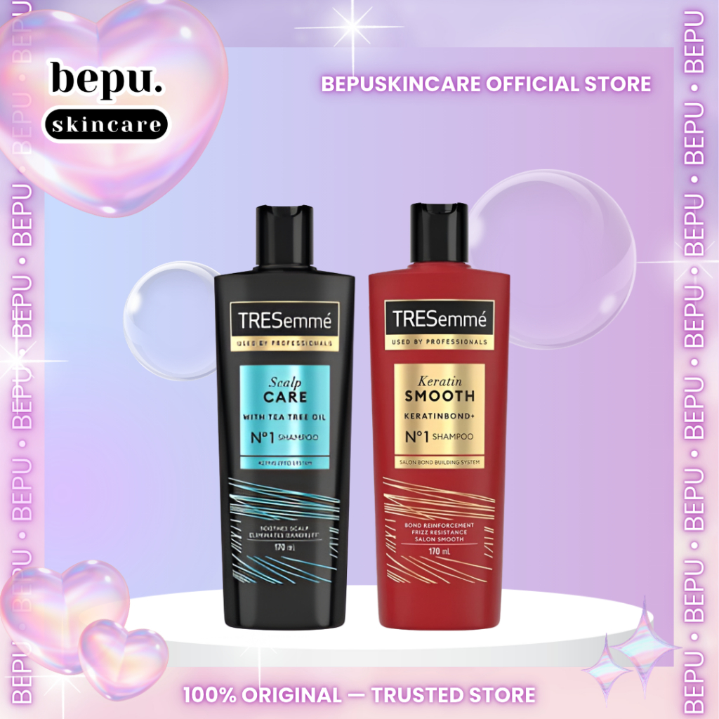 Bepuskincare - Tresemme Shampoo 170 ml - Mint Tea Tree - Keratin Smooth | TRESEMME Shampoo PERAWATAN