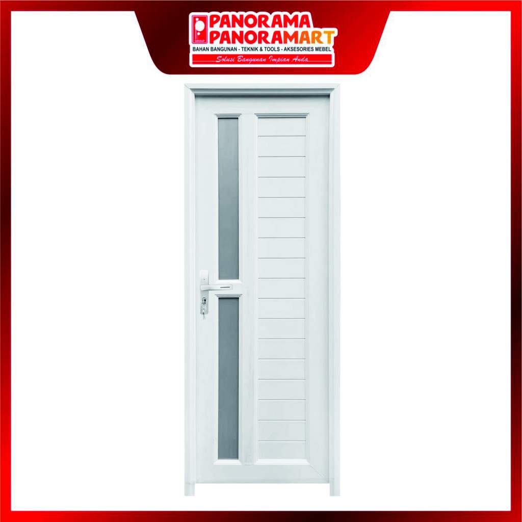 Pintu UPVC ICEPOL IC 009J 70x200 / PINTU UPVC ICEPOL IC 009 J PUTIH Bukaan Kiri & Kanan /  Pintu Kam