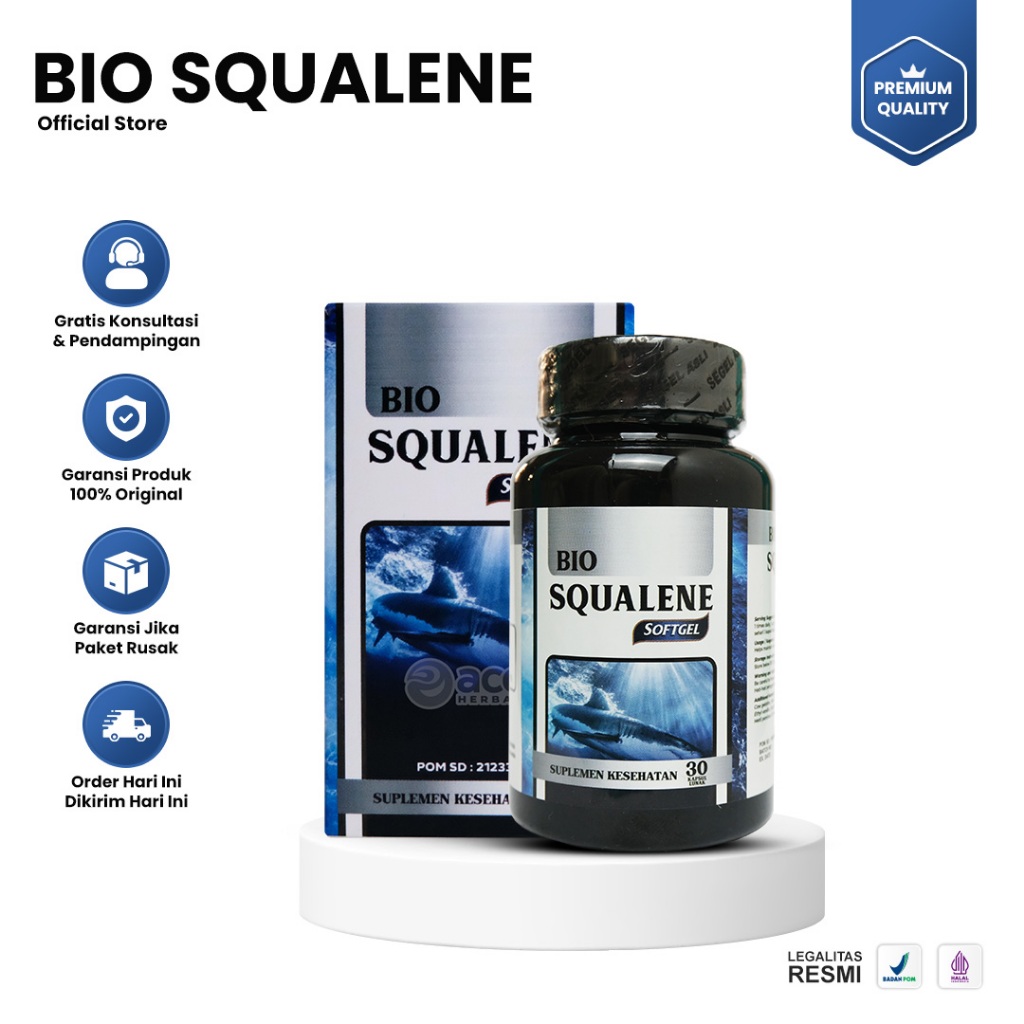 Bio Squalene Original Minyak Ikan Omega 3 6 9 Suplemen Kesehatan Untuk Anak Dan Dewasa Bpom Halal Mu
