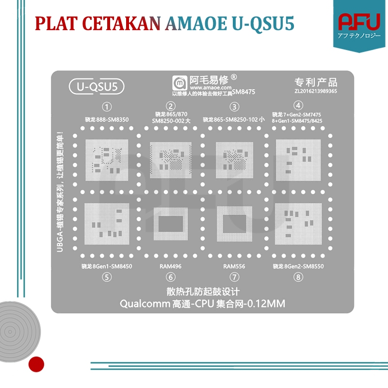 Plat Cetakan Amaoe QSU5 / Cetakan IC QSU:5 / Cetakan U-QSU 5
