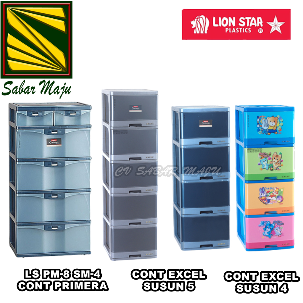 Lionstar Lemari Plastik, Lemari Pakaian, Laci Plastik Excel / Primera Susun 4 dan 5