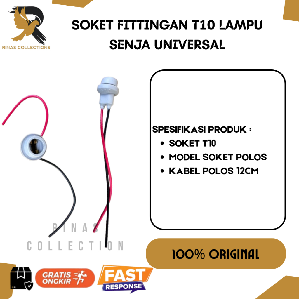 COP SOCKET FITTINGAN T10 LAMPU SENJA KABEL POLOS UNIVERSAL DEPAN BELAKANG