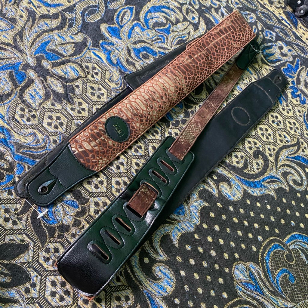strap gitar dan bass j&h motif kulit ular strap