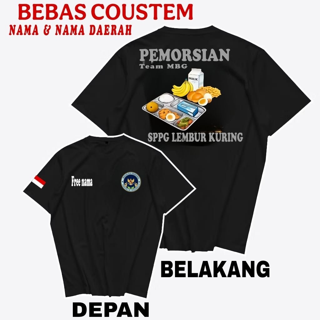 BAJU KAOS SPPG -MBG KAOS PEMORSIAN MBG - SPPG BEBAS COUSTEM