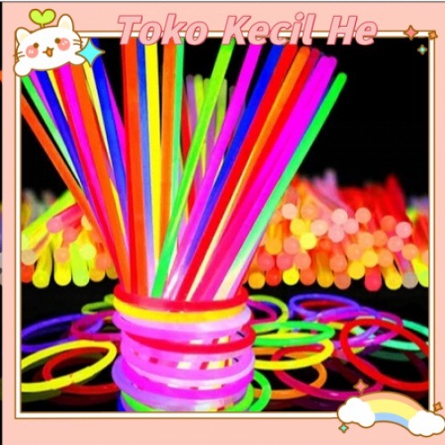 MAINAN GLOW STICK 50PCS (G50) & 100PCS (G100) - GLOW IN THE DARK - STICK NYALA BISA DIBENTUK - GELAN