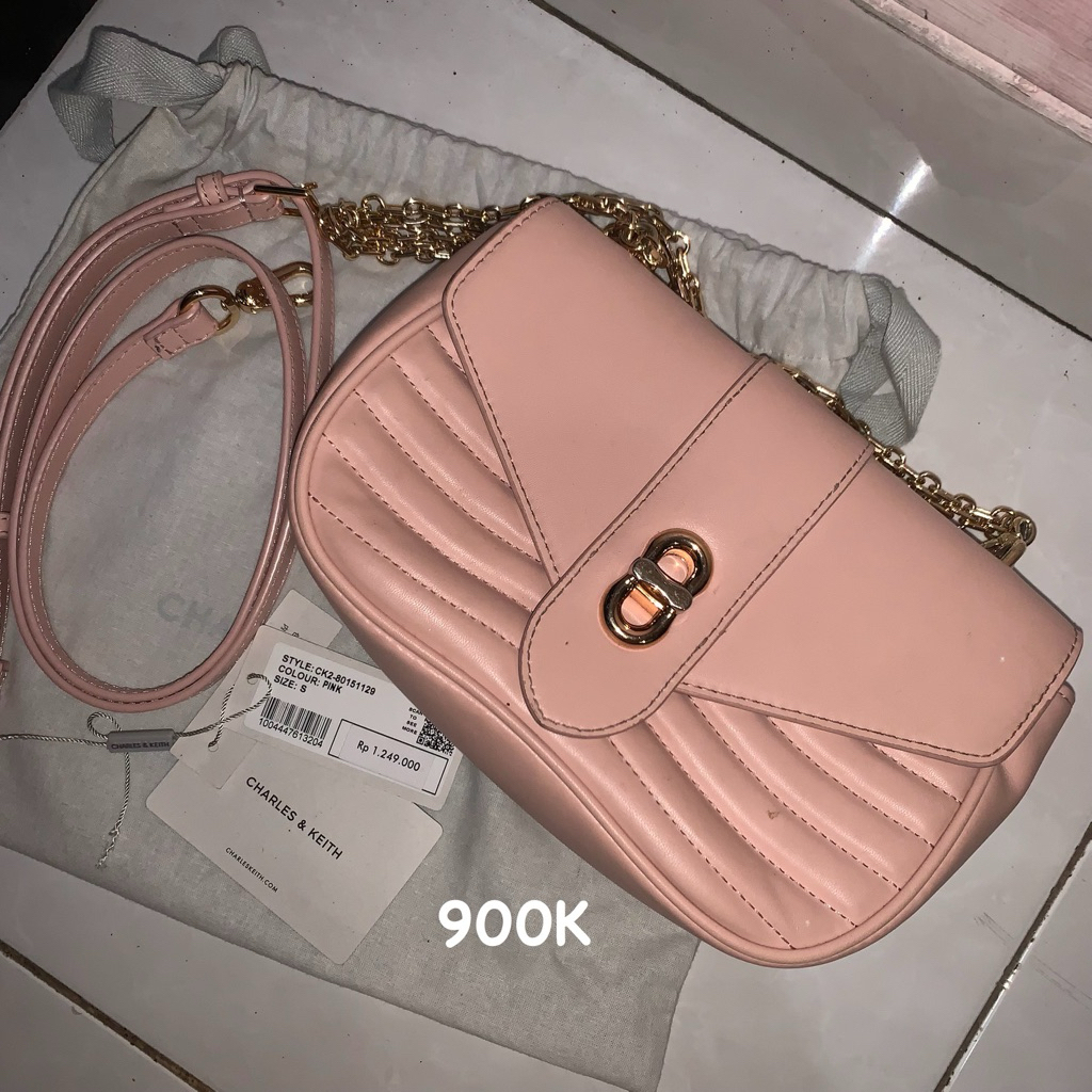 preloved tas charles and keith pink