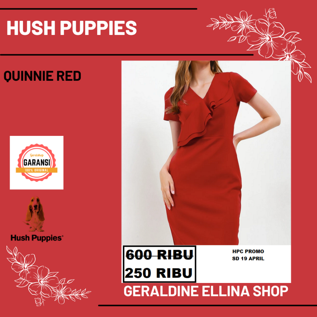 Baju dress wanita Hush Puppies ORIGINAL SALE seri QUINNIE