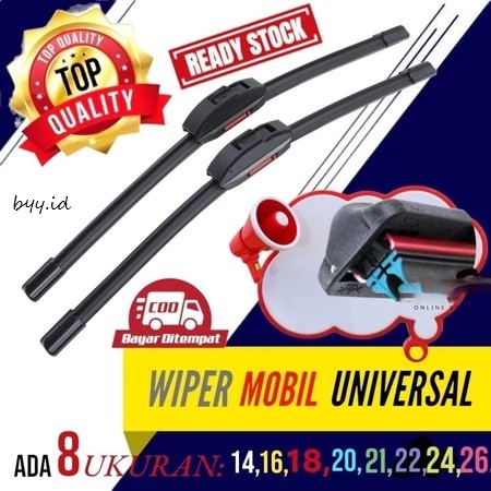 wiper mobil double universal/wiper mobil dua karet/wiper mobil
