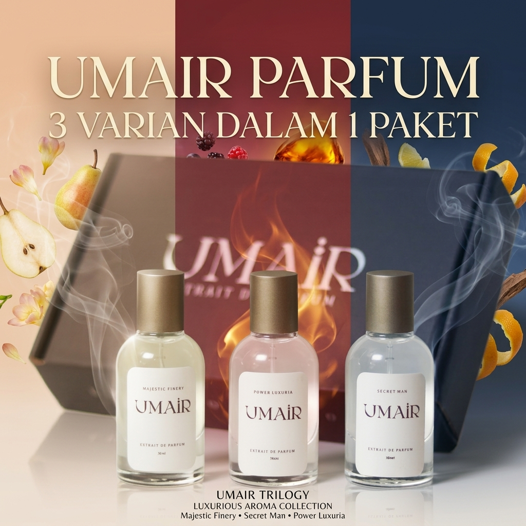 Parfum Umair Pria 3 Varian Tahan Lama – Umair Trilogy Extrait De Parfum Paket Lengkap