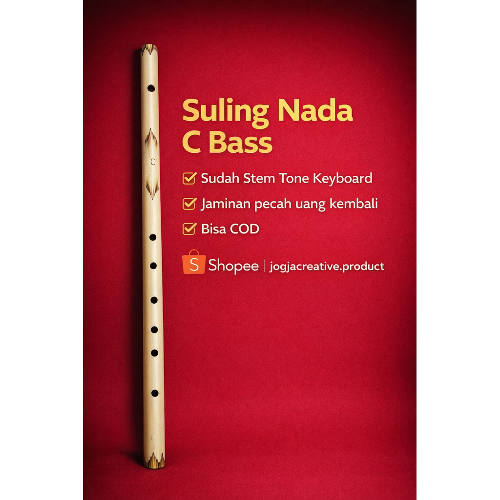 Suling Bambu Stem Nada C Bass. Sudah Tone keyboard. Jaminan pecah uang kembali