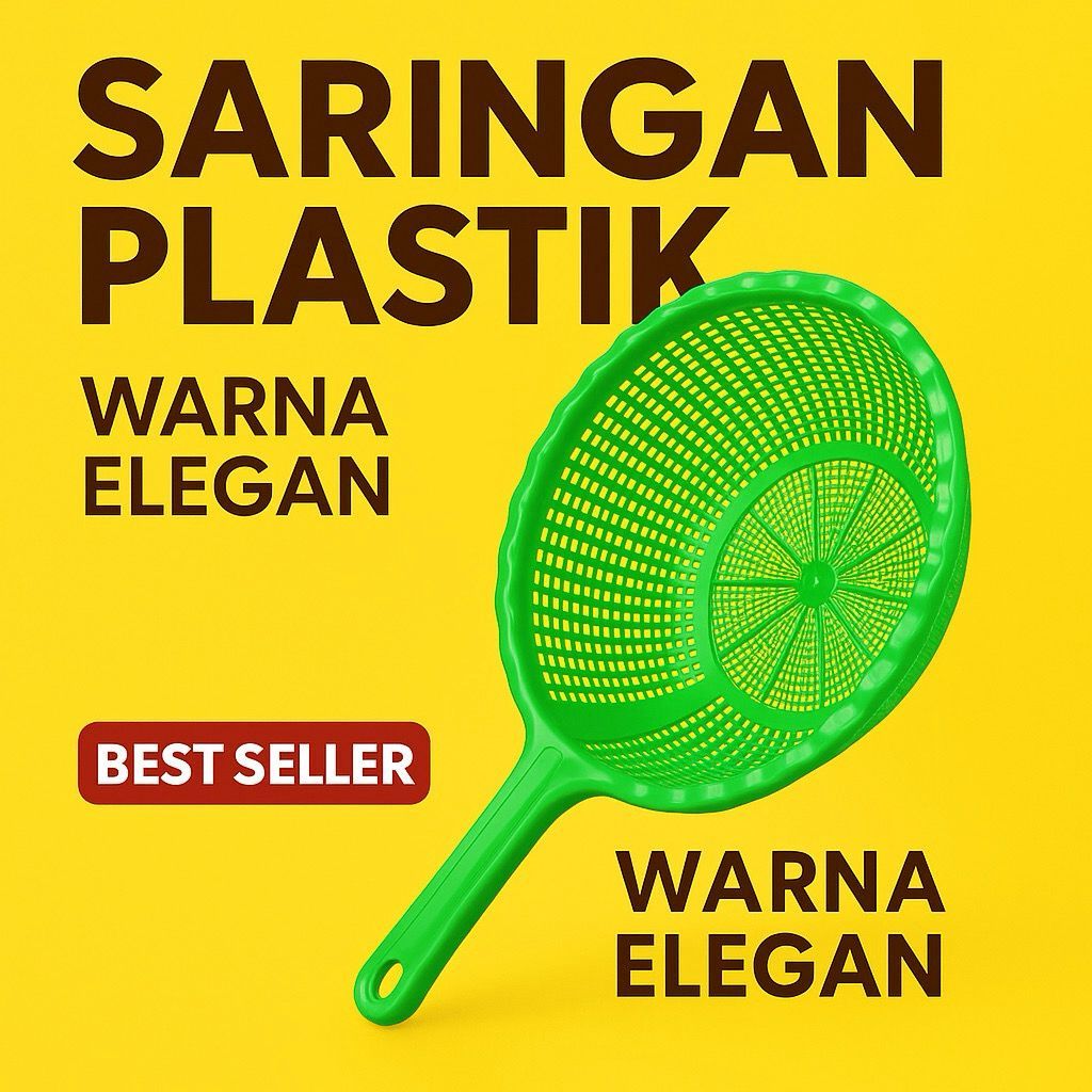 @ Saringan Sayur Buah Gagang Panjang – Warna Cerah & Tahan Lama / Saringan Plastik Serbaguna Ukuran 