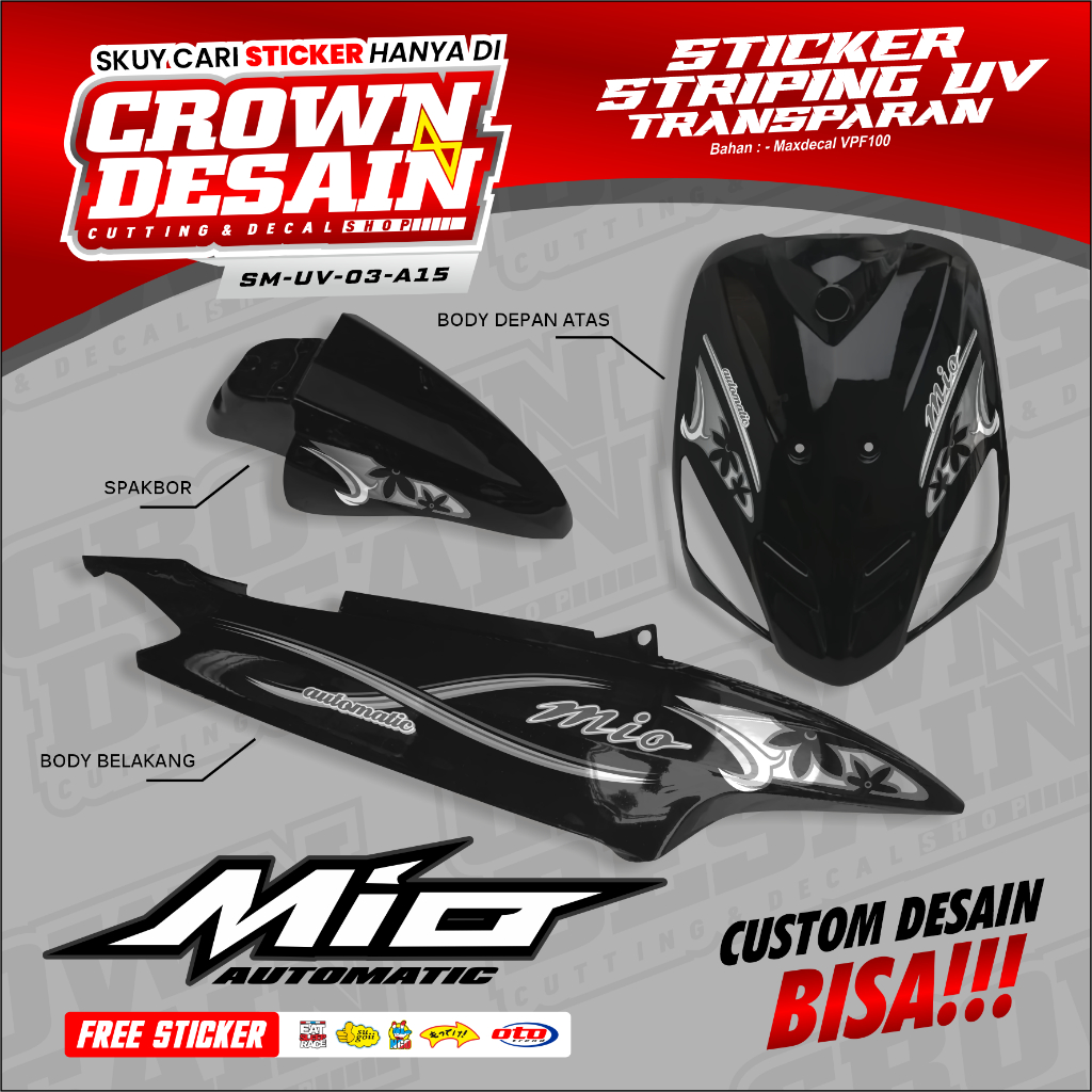 Striping Transparan Mio Sporty Mio Amore - Stiker Striping Mio Sporty Motif Amore Transparan - SM-UV