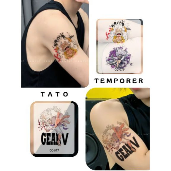 Tato stiker anime op nika tattoo temporary tatto basic one piece