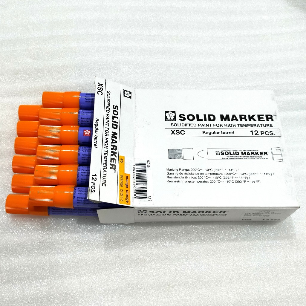 SAKURA XSC Solidifier Marker Orange / Spidol Permanen Solid Marker Oren ORIGINAL ( Stik Penanda Besi