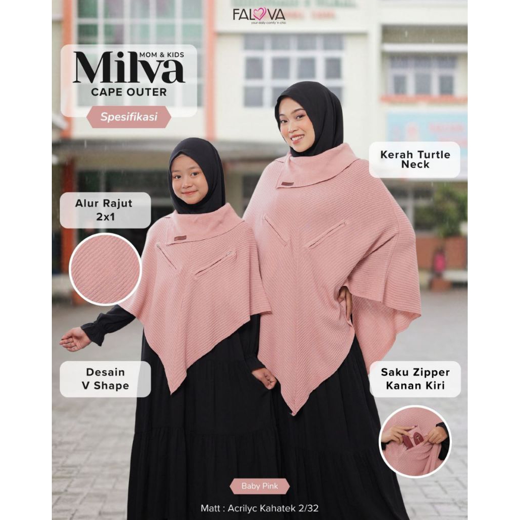 Cape Outer Rajut Milva Dewasa Outer Syar'i Falova