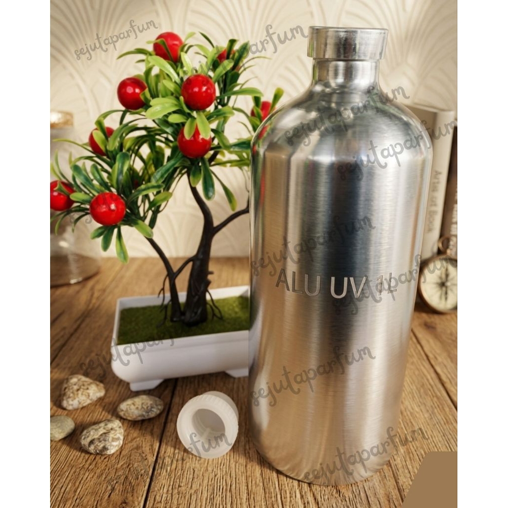 Botol alumunium 250ml/500ml/1000ml UV mengkilap/tempat madu/bibit parfum/bottle parfume