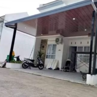 kanopi rangka baja ringan atap spandek + plafon pvc