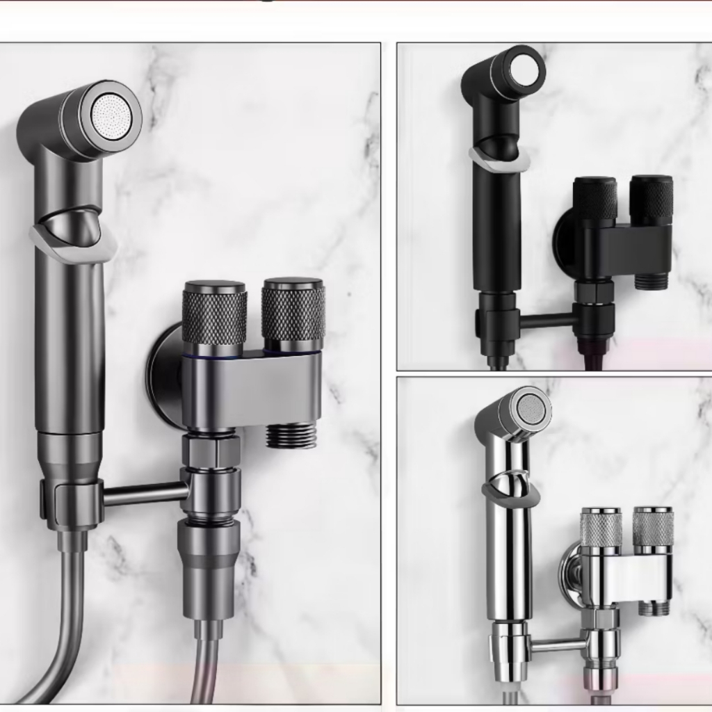 Jet Shower Set Selang Kloset Kran Cabang Kepala Bidet Toilet Set Stainless