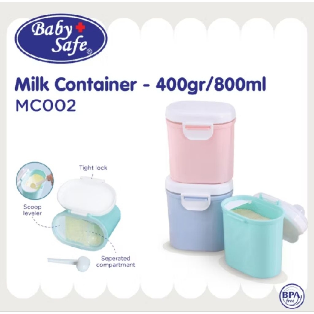 Babysafe Wadah Penyimpanan Susu Formula 800ml | Toples Susu Formula | Kotak Susu Formula