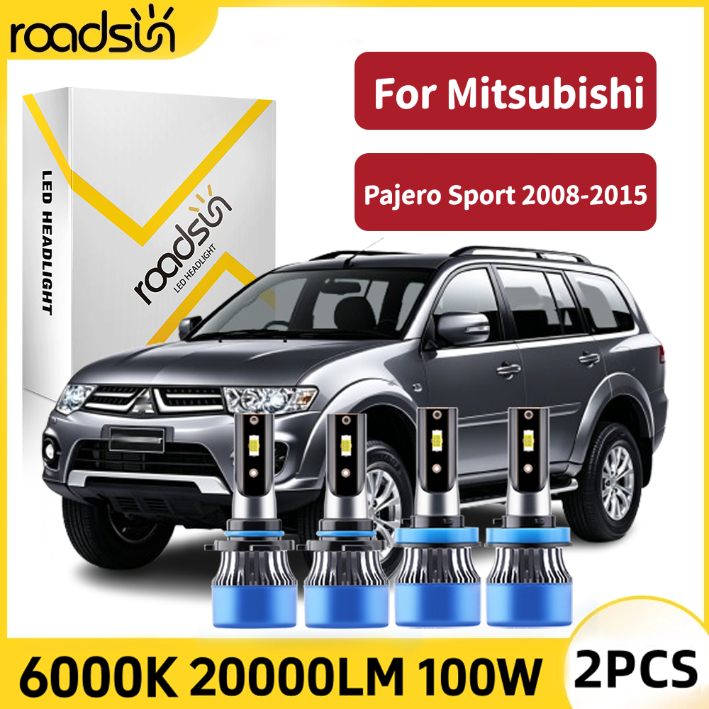 Cocok untuk Mitsubishi Pajero Sport 2008-2015 Super Terang Led Lampu Depan Mobil Bohlam High Beam Lo