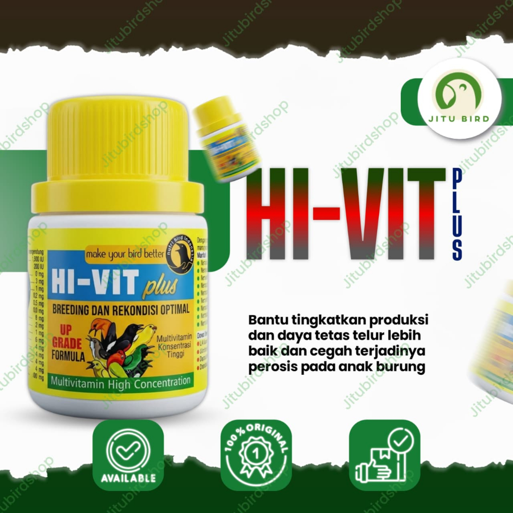 HI VIT PLUS Nutribird Multivitamin Konsentrasi Tinggi untuk breeding dan rekondisi burung secara opt