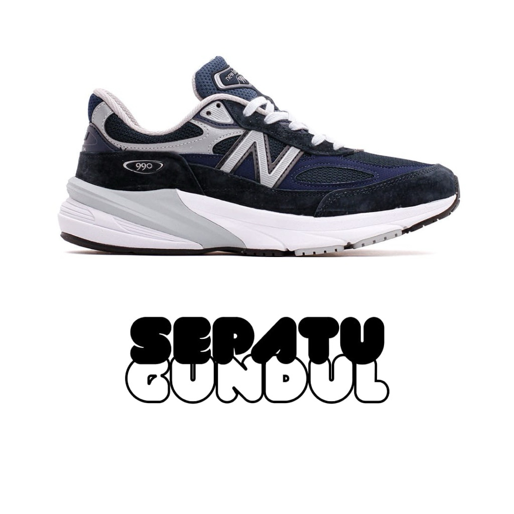 Sepatu Sneakers Pria NB 990v6 Navy Made in USA M990NV6
