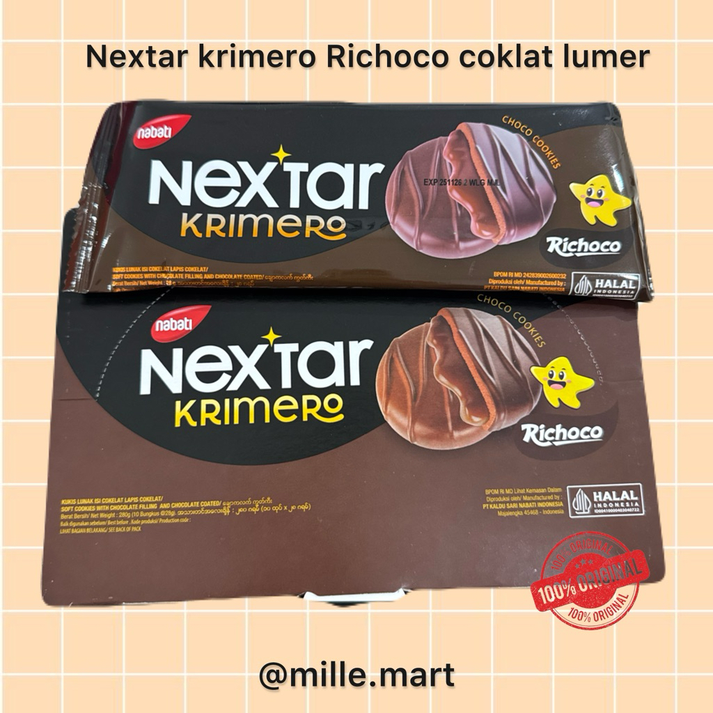 [Per Pcs] NEXTAR KRIMERO RICHOCO COKLAT COOKIES / COOKIE COKLAT BALUT COKLAT 28GR