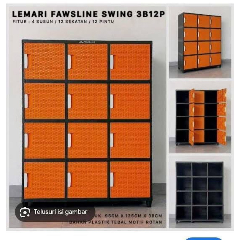lemari fawsline 3 baris 4 susun (12 kolom ) lemari cabinet buffet lemari plastik sebaguna