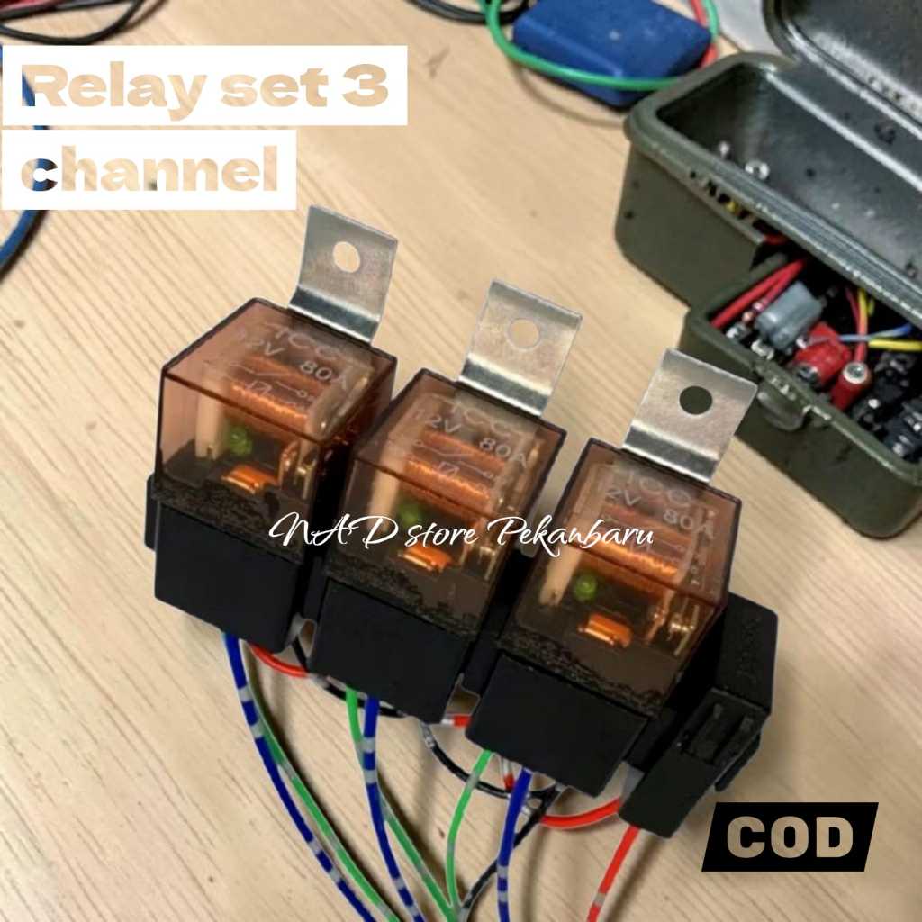 RELAY LAMPU BILED PROJIE KLAKSON LAMPU TEMBAK LAMPU SOROT/1 SET RELAY 80A BILED PROJIE KLAKSON 12V/R