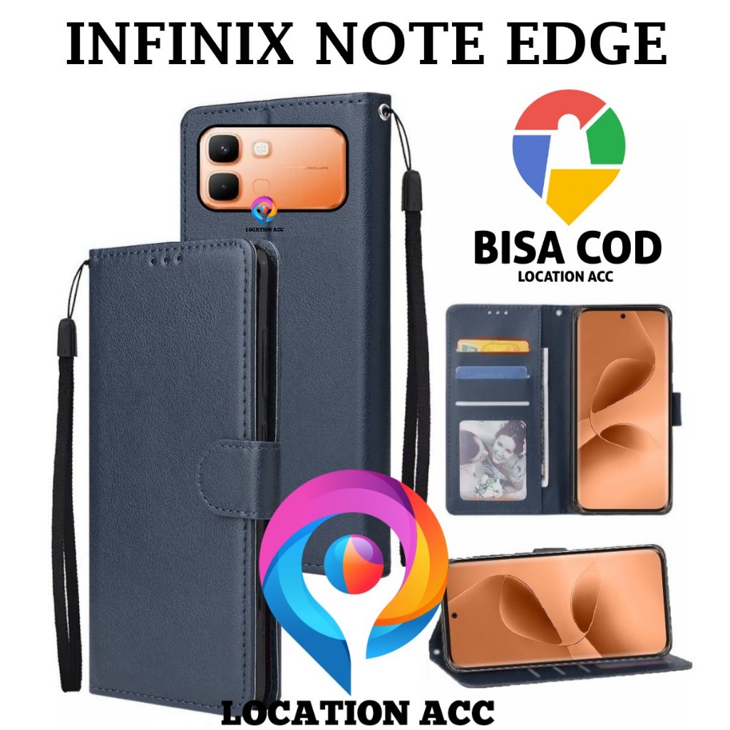INFINIX NOTE EDGE FLIP LEATHER CASE PREMIUM - FLIP WALLET CASE KULIT UNTUK INFINIX NOTE EDGE - CASIN