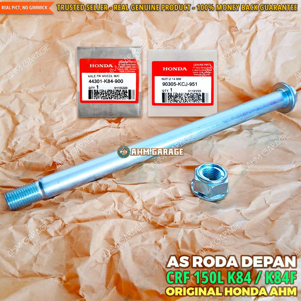 As Roda Depan CRF 150L K84 Mur As Roda Depan CRF 150 L Axle Front Wheel M/C Original Honda AHM 44301