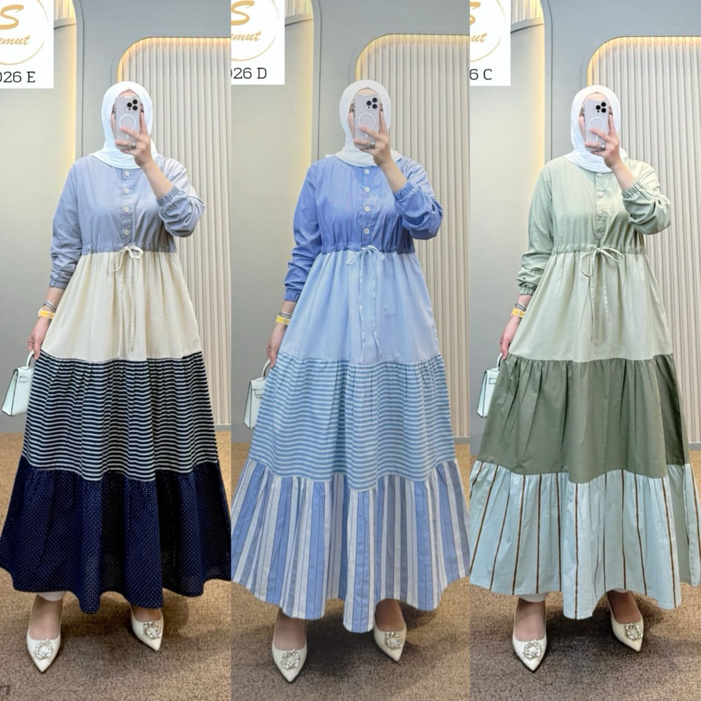 Midi dress syaina by semut terbaru