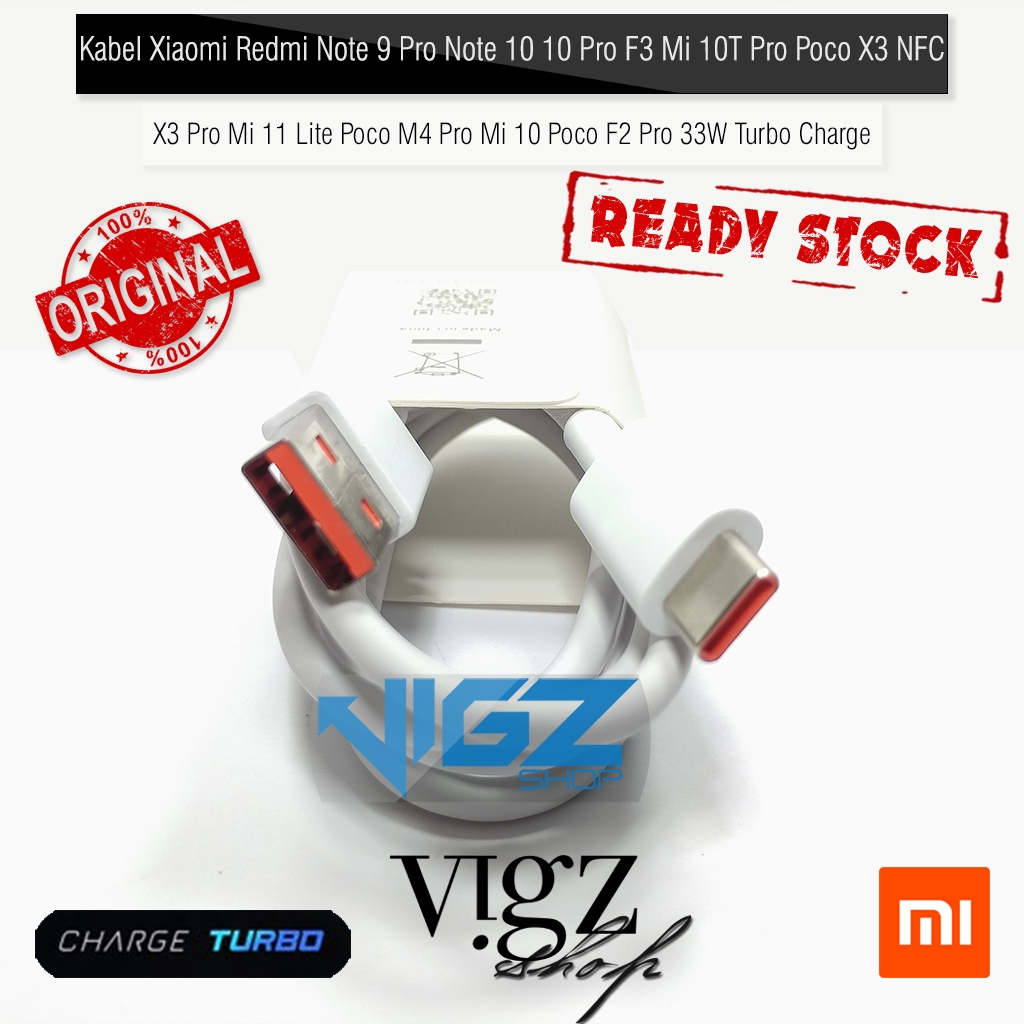 Kabel Data Charger Poco Turbo Charge 33W 3A Poco Original 100%