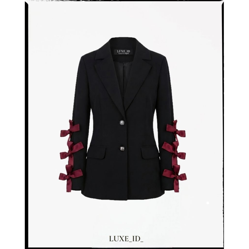 LUXE_ID_ Elea Blazer (Dapat 2 Warna Pita) | Blazer Basic | Blazer Lucu | Blazer Pita Merah | Blazer 