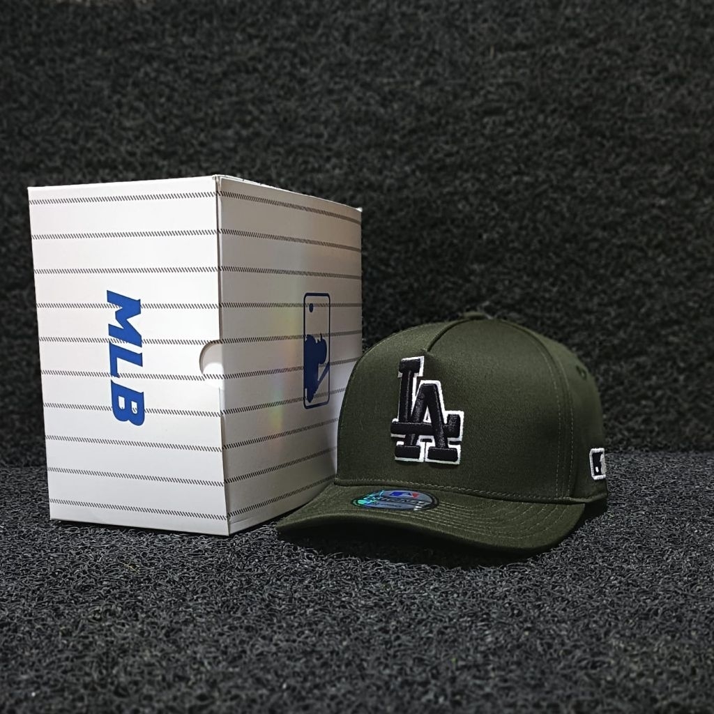 Los Angeles Topi LA Hitam List Putih Warna Hijau Army Baseball Cap Premium Best Quality