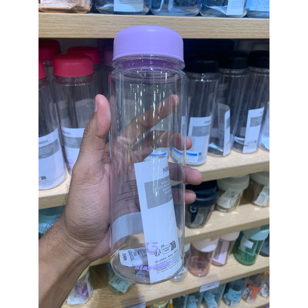 Miniso Botol Minum 500ml Ungu Botol minum daily air dingin