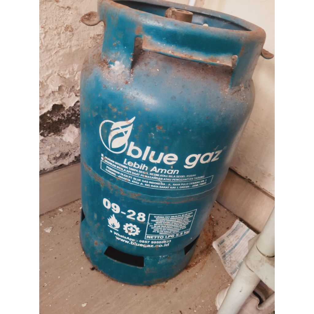 Tabung kosong blue gas 5.5kg bonus regulator